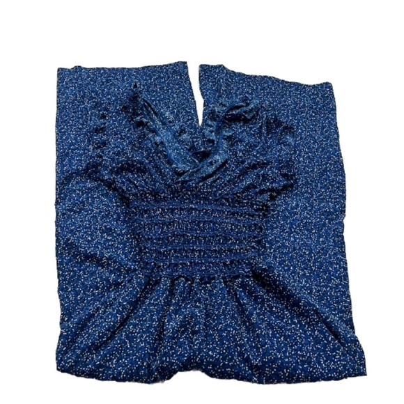 NWT Max Studio Floral Crepe Jumpsuit Sleeveless Surplice Smocked Waist Wide Leg - Picture 4 of 11